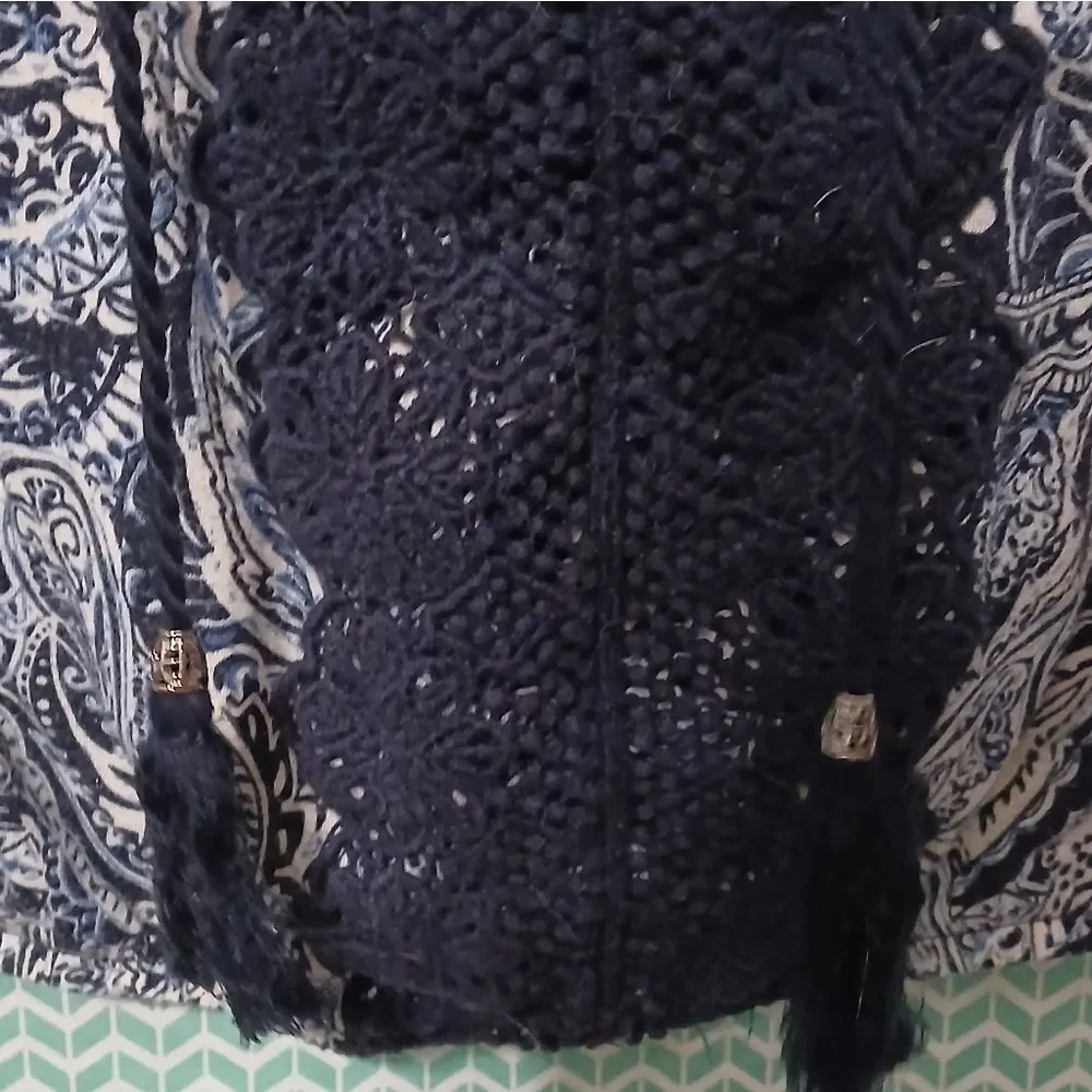 Faded Glory Blue Paisley Top Medium - Picture 5 of 7